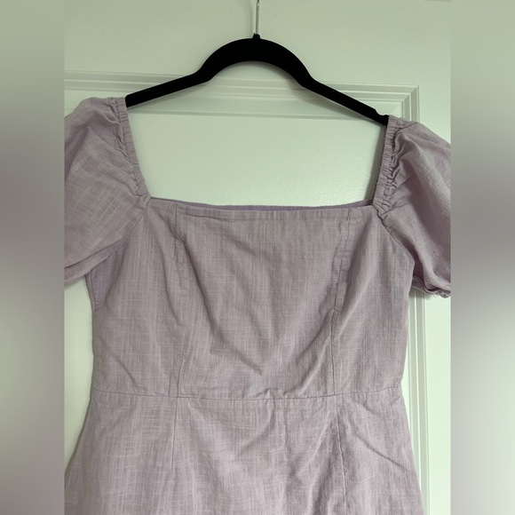 Lavender Puff Sleeve Mini Dress - Picture 2 of 10